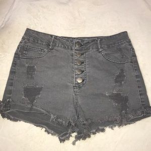 Grey Jean Shorts